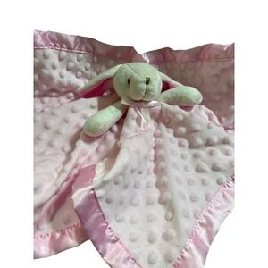 Pro Goleem Pink Bunny Security Blanket Minky Dot Satin Trim Lovey 16x16 22112803
